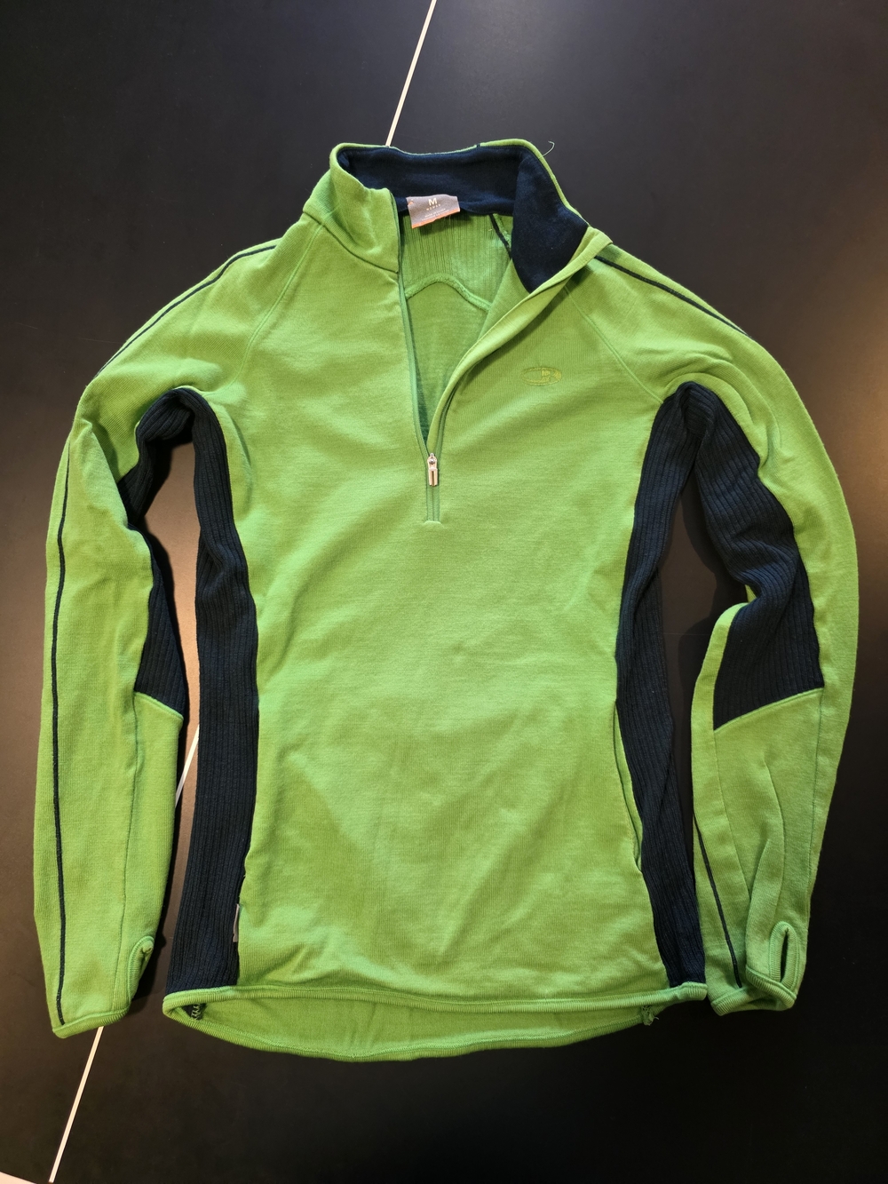 Icebreaker Green and Navy Women's Half-Zip Hoodie - Picture 3 of 3